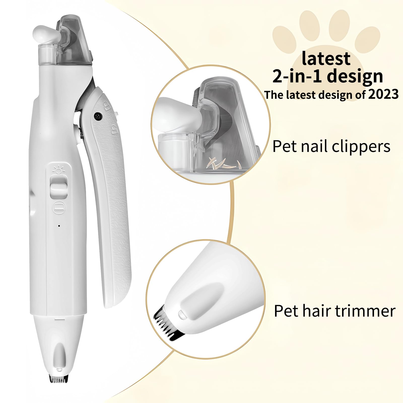 2-in-1 tondeuse voor honden, klauwmolen en