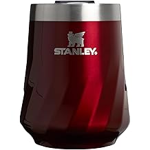STANLEY The Reserve Textured Wine Tumbler | 11oz | Splash-Proof Lid | Cold Drinks & Cocktail Cup | Insulated Stainless Steel Wine Glass | Garnet Shine