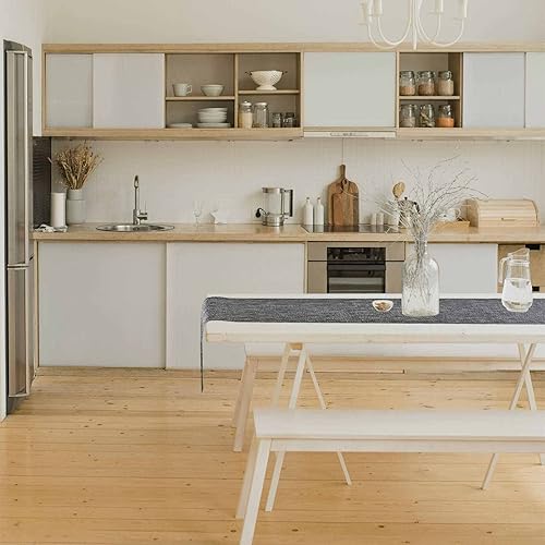 Miniatura 5 de GIVERARE Camino de mesa, 12 x 107 pulgadas, resistente al calor, de vinilo tejido, antideslizante, lavable, fácil de limpiar, cubierta de plástico