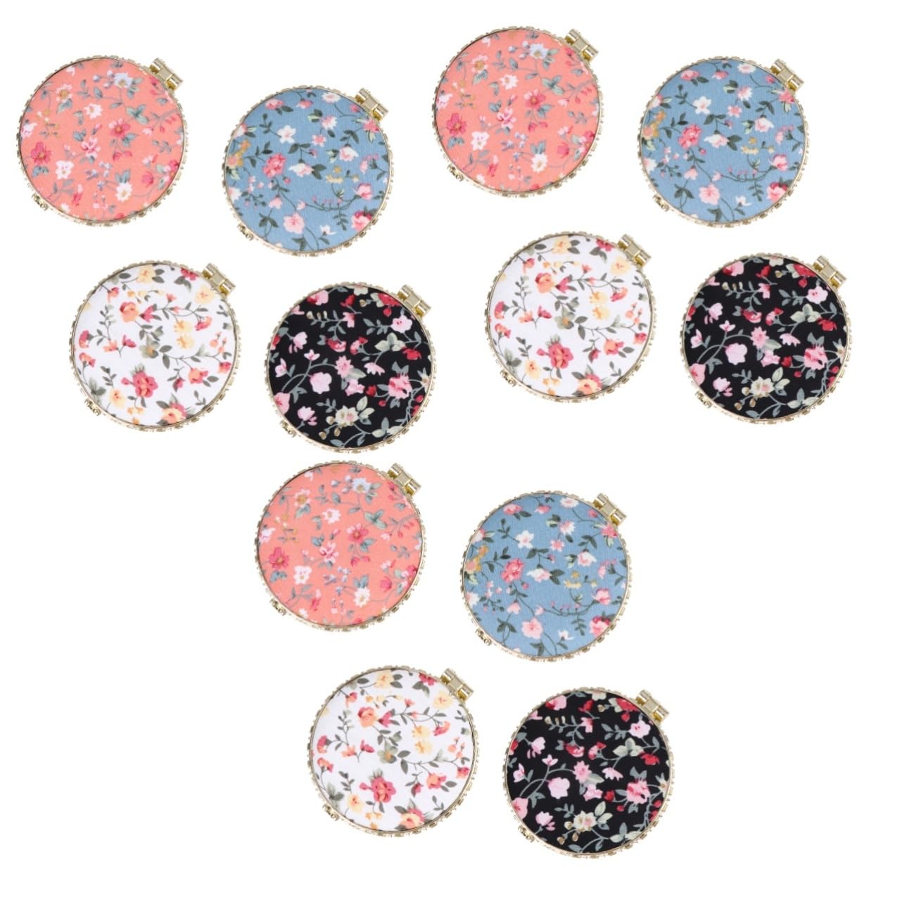 DOITOOL 12pezzi Specchio Da Trucco Retro Mini Compatto Specchietto Portatile Doppia Faccia Con Stampa Chic Per Viaggi e Uso Quotidiano