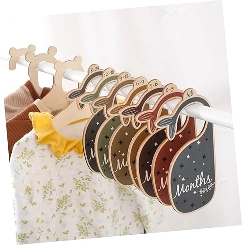 Miniatura 6 de Uonlytech Organizar el armario del bebé 7 piezas divisores de ropa de madera del armario del bebé divisores de tamaño recién nacido a 24 meses