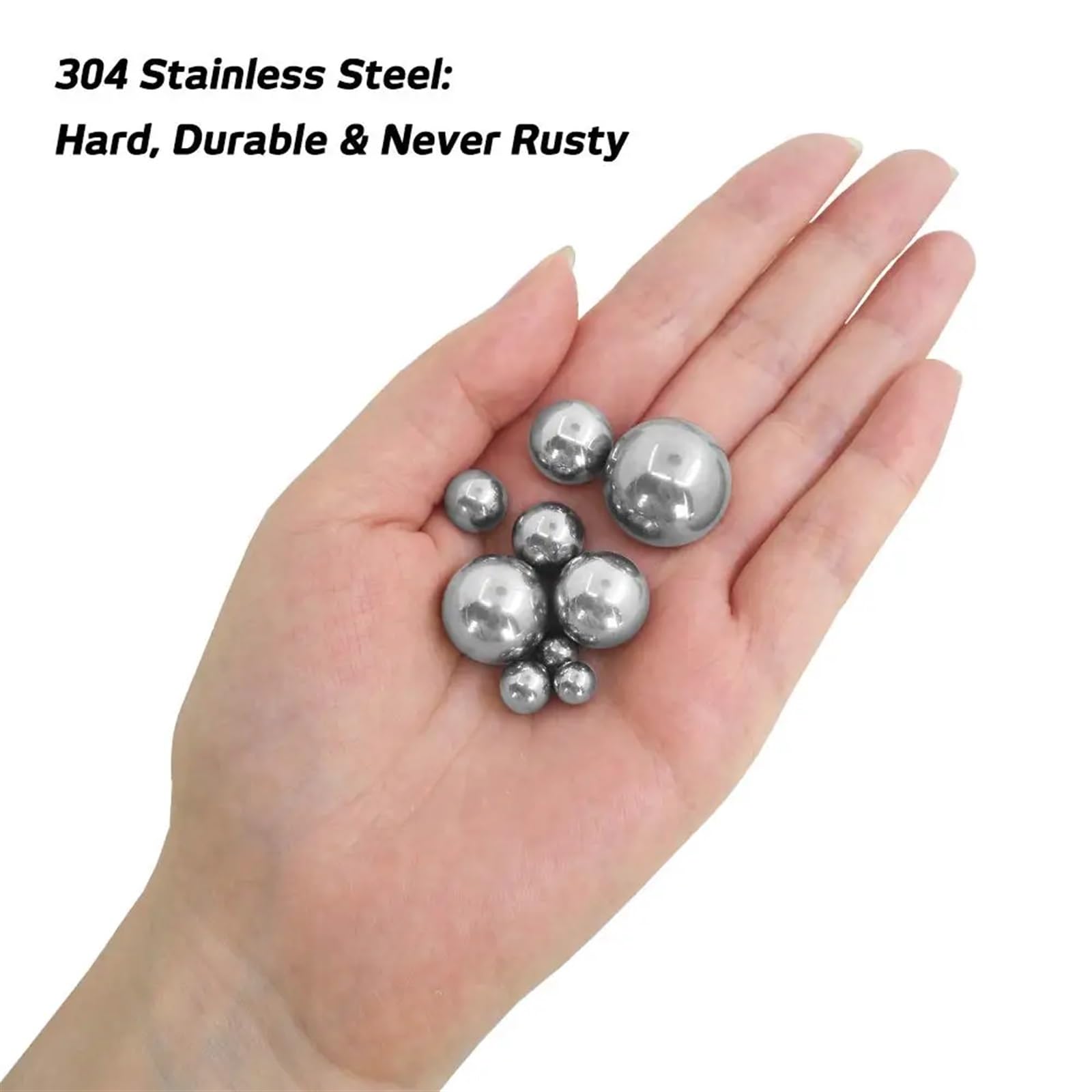 Sfera in acciaio inossidabile 304 con diametro 0,4 mm 0,5 mm 1 mm - 10 mm Sfere for cuscinetti Piccola sfera liscia e solida(100Pcs,6.2mm)