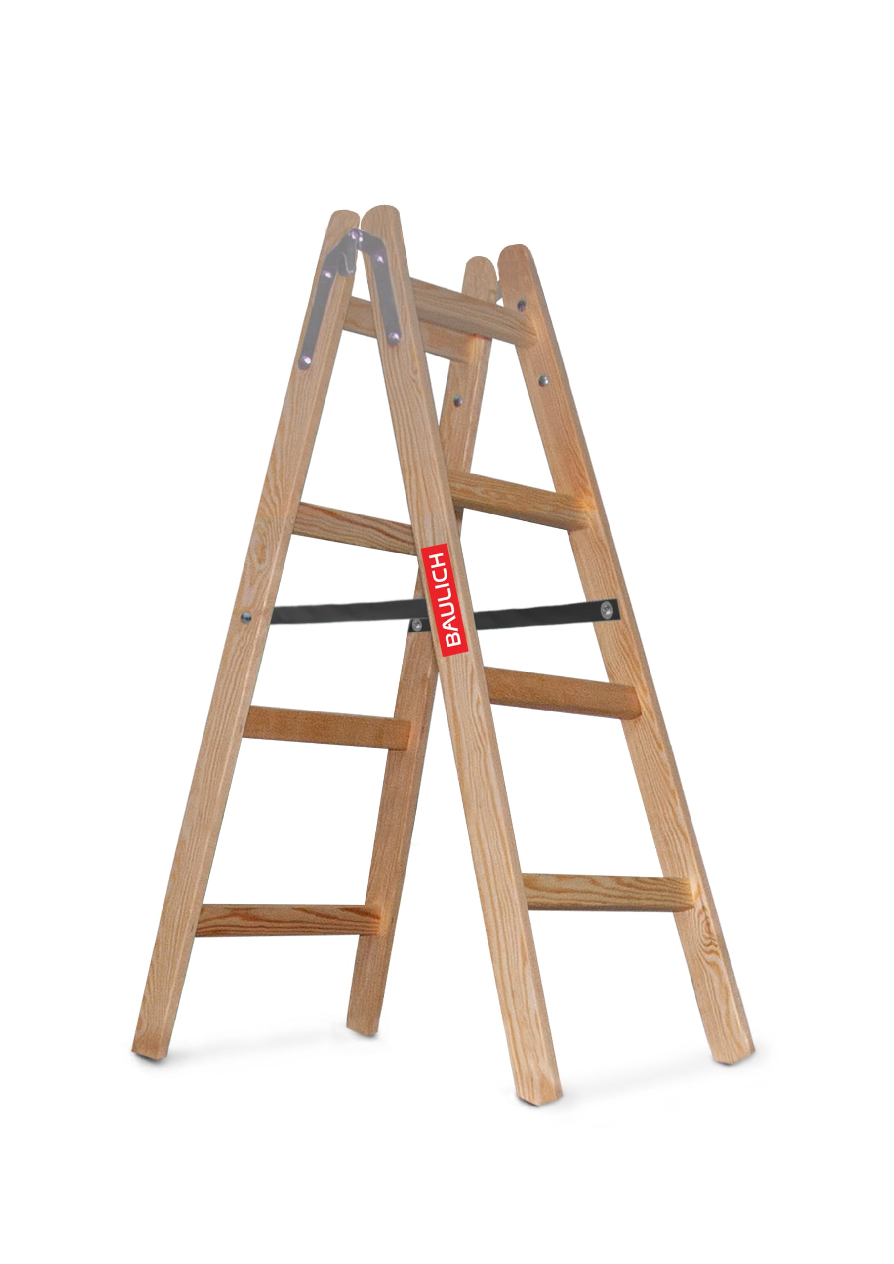Escalera de Madera para Pintar 2x4 - Estructura desplegable y Extensible - Peldaños impregnados para Trabajos de reparación, Pintura de Interiores y renovación