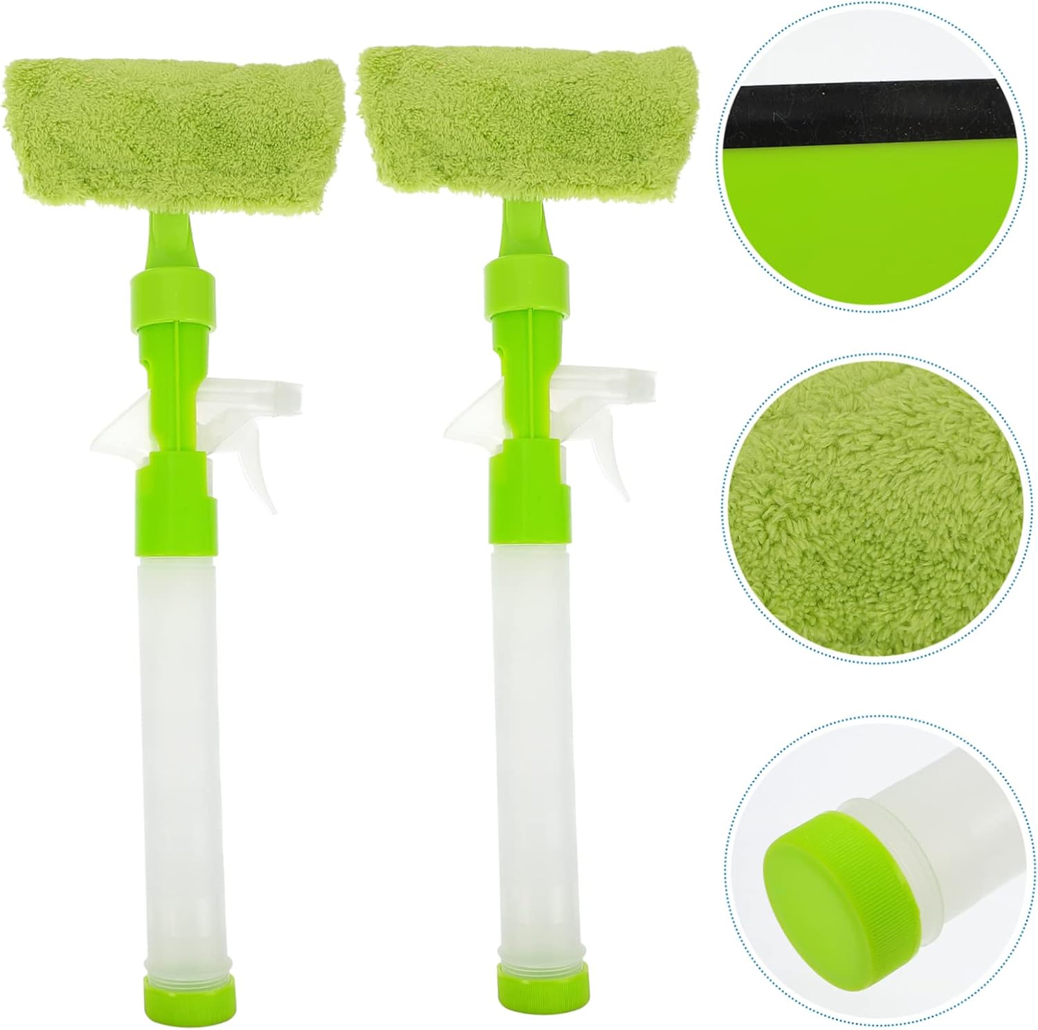 CHILDWEET 2pcs Window Cleaning Squeegee Kit Outdoor Window Cleaner Microfiber Glass Cleaner Professional Cleaning Tool Car Windshield Wiper