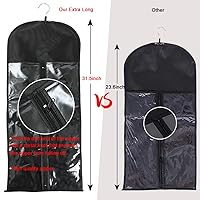 Vista 4 de Soporte para extensiones de cabello, bolsa de almacenamiento extra larga para pelucas con colgador para múltiples pelucas, bolsas portátiles