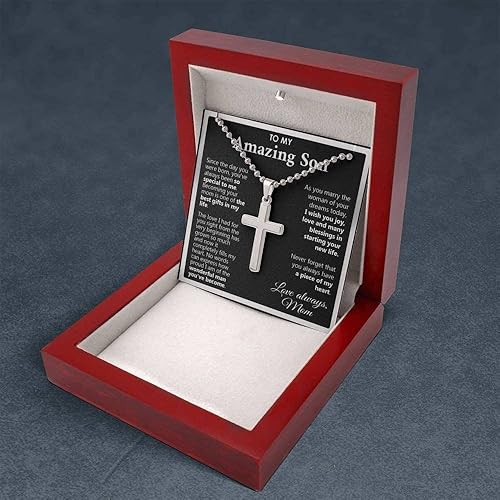 Miniatura 3 de Joyería para tarjetas de mensaje regalos personalizados, regalo de boda para hijo de mamá, a mi hijo en el día de su boda, regalo de boda para hijo,