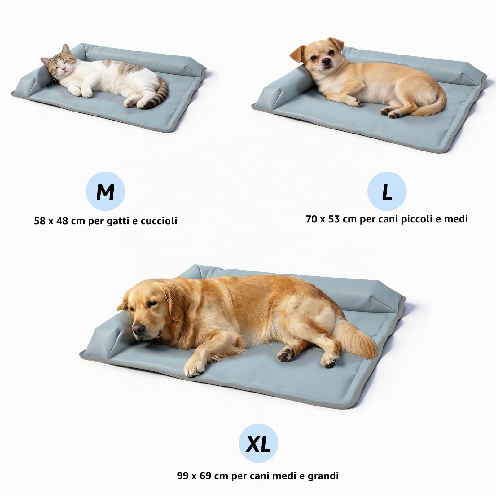 XIAPIA Tappetino Refrigerante Cane e Gatti,Tappeto per Cani,Cuscino Rinfrescante Estivo,Cuccia Coperta Rinfrescante per Cani di Taglia Grande,Media, Tappeti Domestici