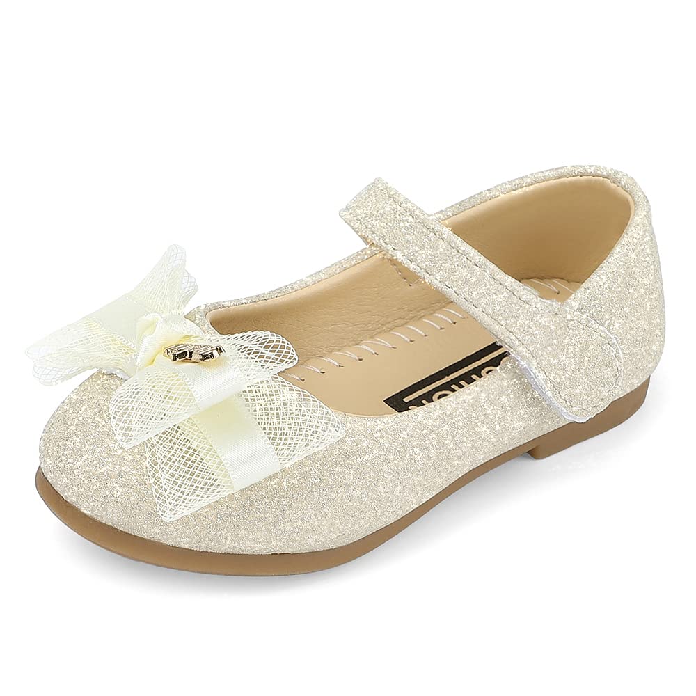MK MATT KEELY Bailarinas Niña de Vestir Zapatos de la Princesa Brillante Merceditas Ballet Flats con Lazo 2-7 Años