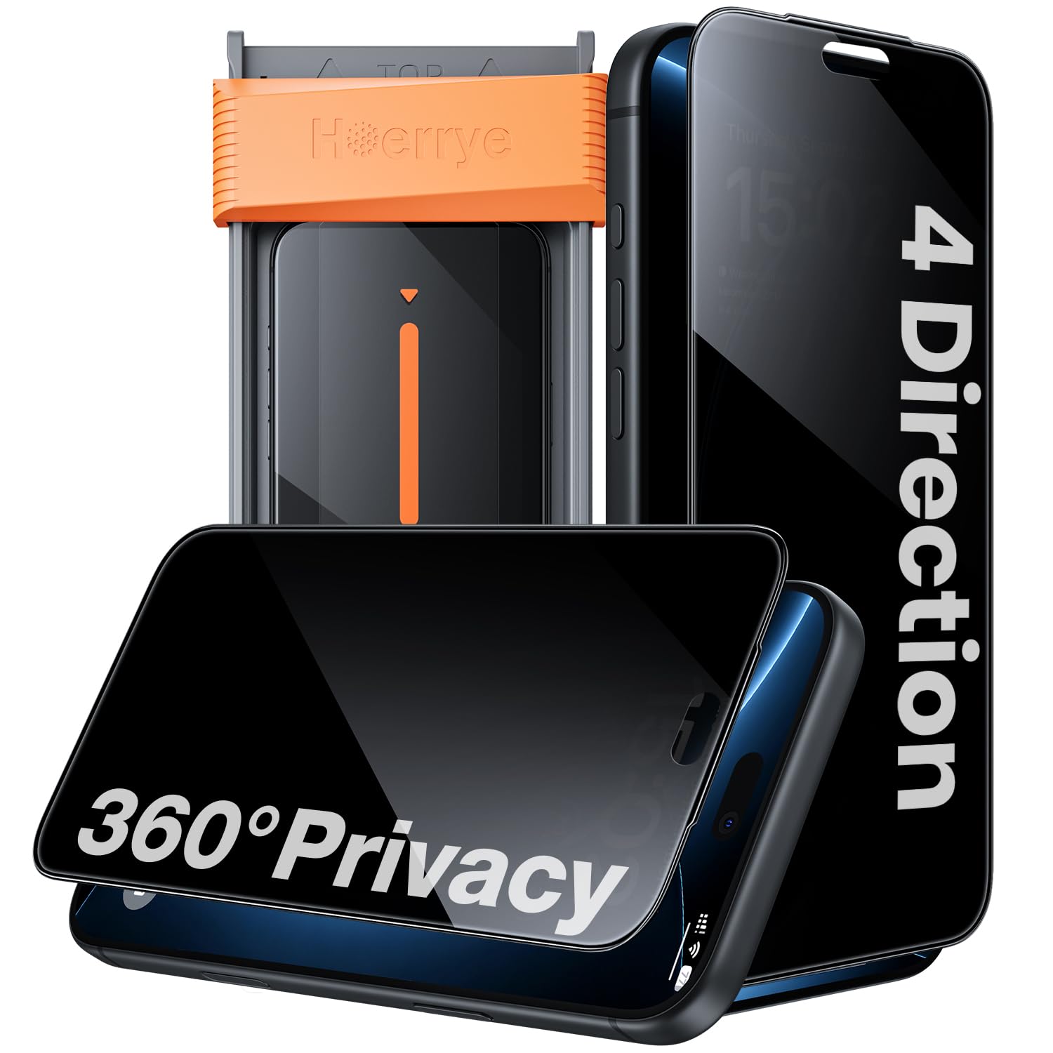 Hoerrye for iPhone 18 Pro Max 360° Privacy Screen Protector - Anti Spy | Bubble Free Auto…