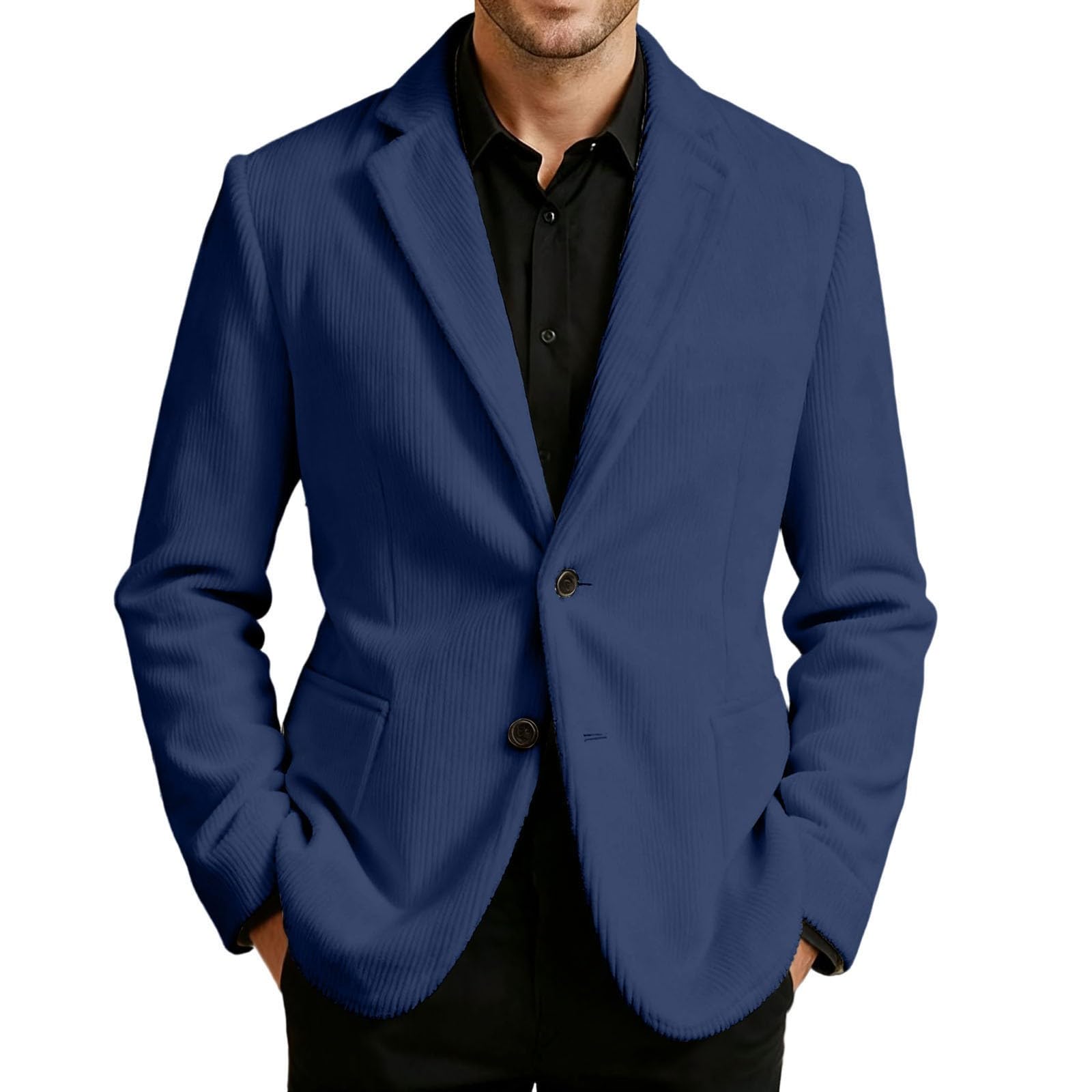 Blazer Uomo Elegante, Giacca Uomo in Velluto a Coste per Lavoro e Occasioni Formali con Design a a Punta e a Lancia