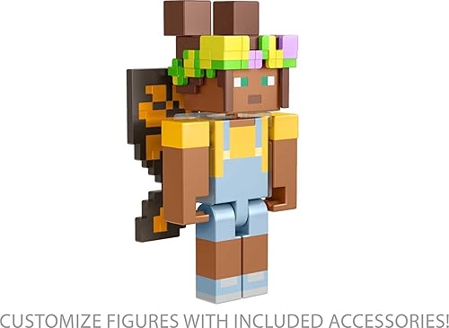 Miniatura 4 de Minecraft Creator Series Figura de alas de hada, juguete de construcción coleccionable, figura de acción de 3.25 pulgadas con accesorios, regalo