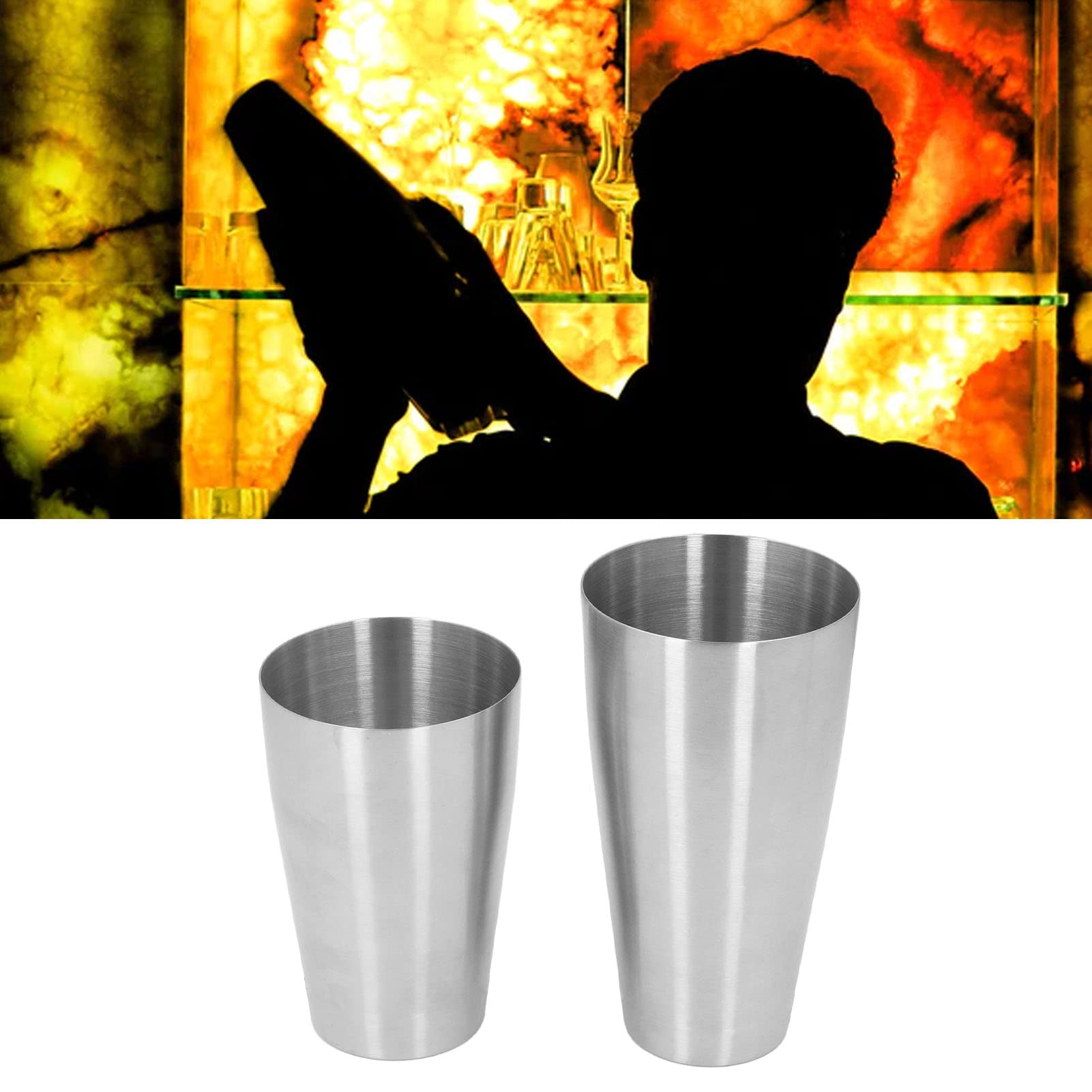 Set De 2 Shakers à Cocktail En Inox - Professionnel, 550ml Et 820ml, Pour Bar à Domicile