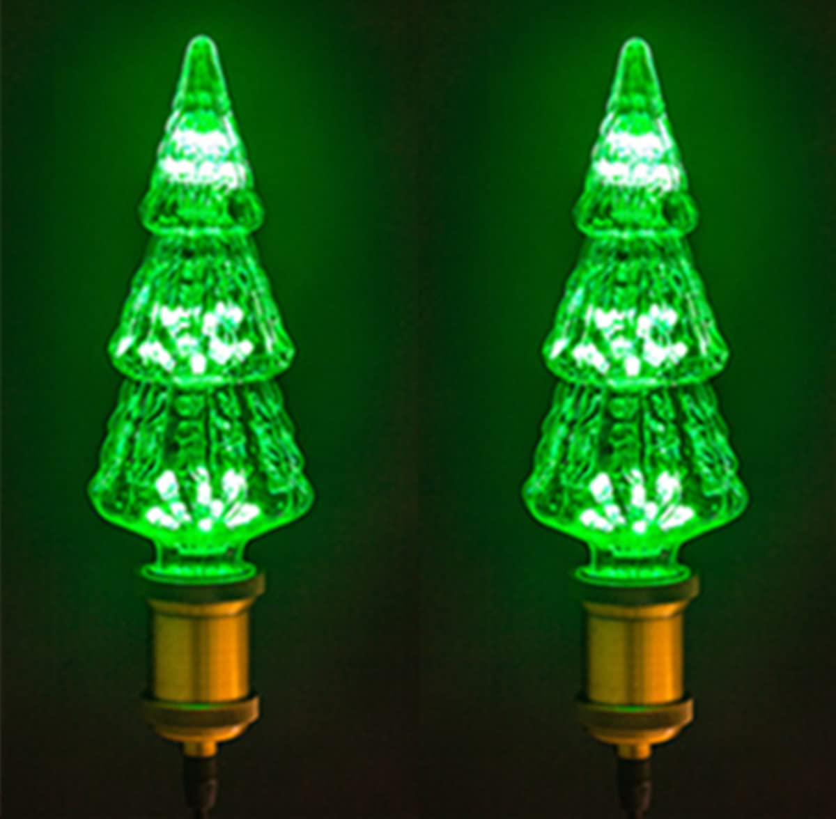 ABLIN Ampoule DEL, Lot de 2 ampoules Edison vintage, E27 220V 3W LED ampoules décoratives fil de cuivre feu d'artifice ampoule rétro étoilé ampoule pour la fête de Noël à la maison (D Vert)