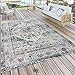 Produktbild Paco Home Outdoor Teppich Küchenteppich Balkon Terrasse Vintage Oriental Muster Blau Beige, Grösse:80x150 cm