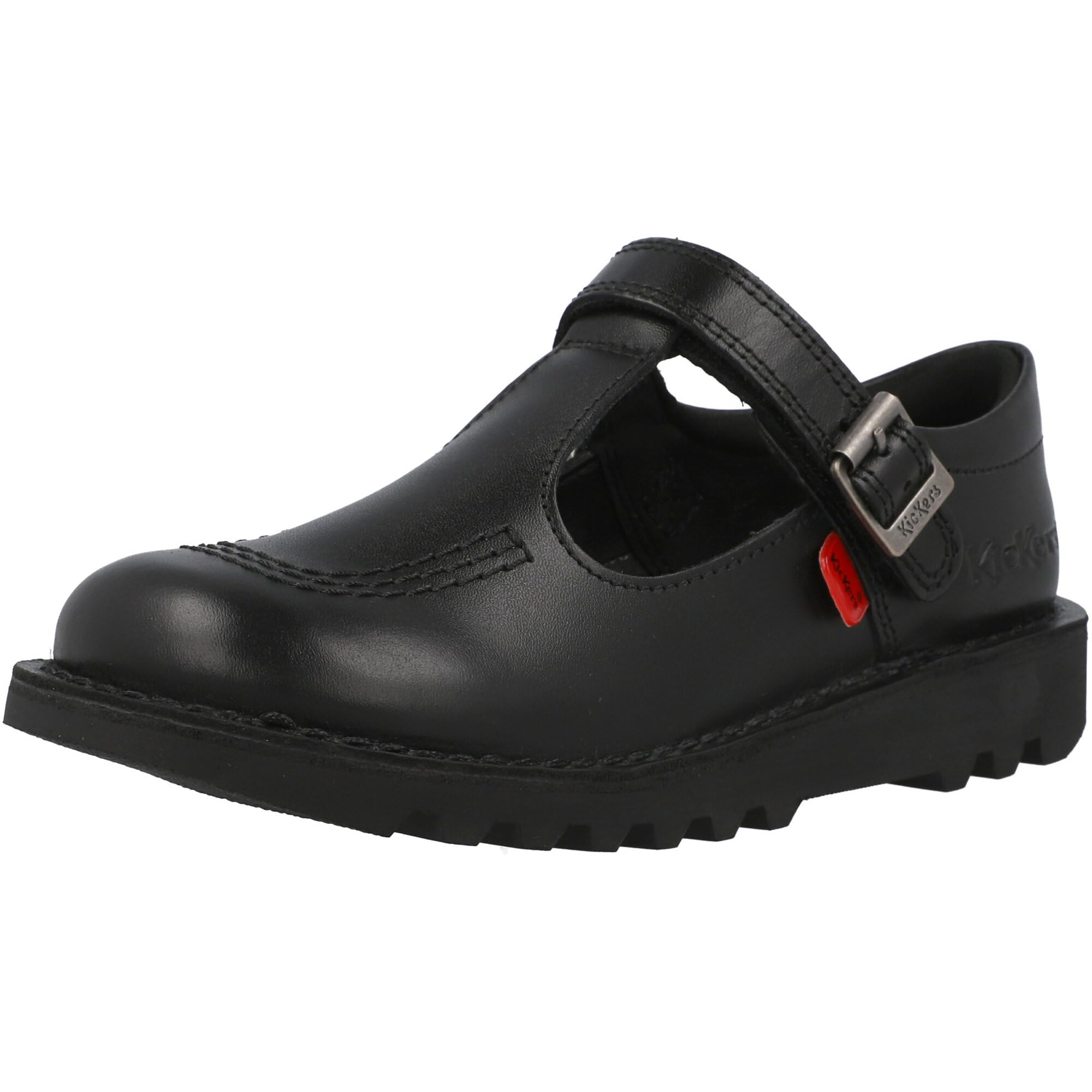 Kickers Junior Girl's Kick T Vel School Uniform Shoe, Black, 2.5 UK