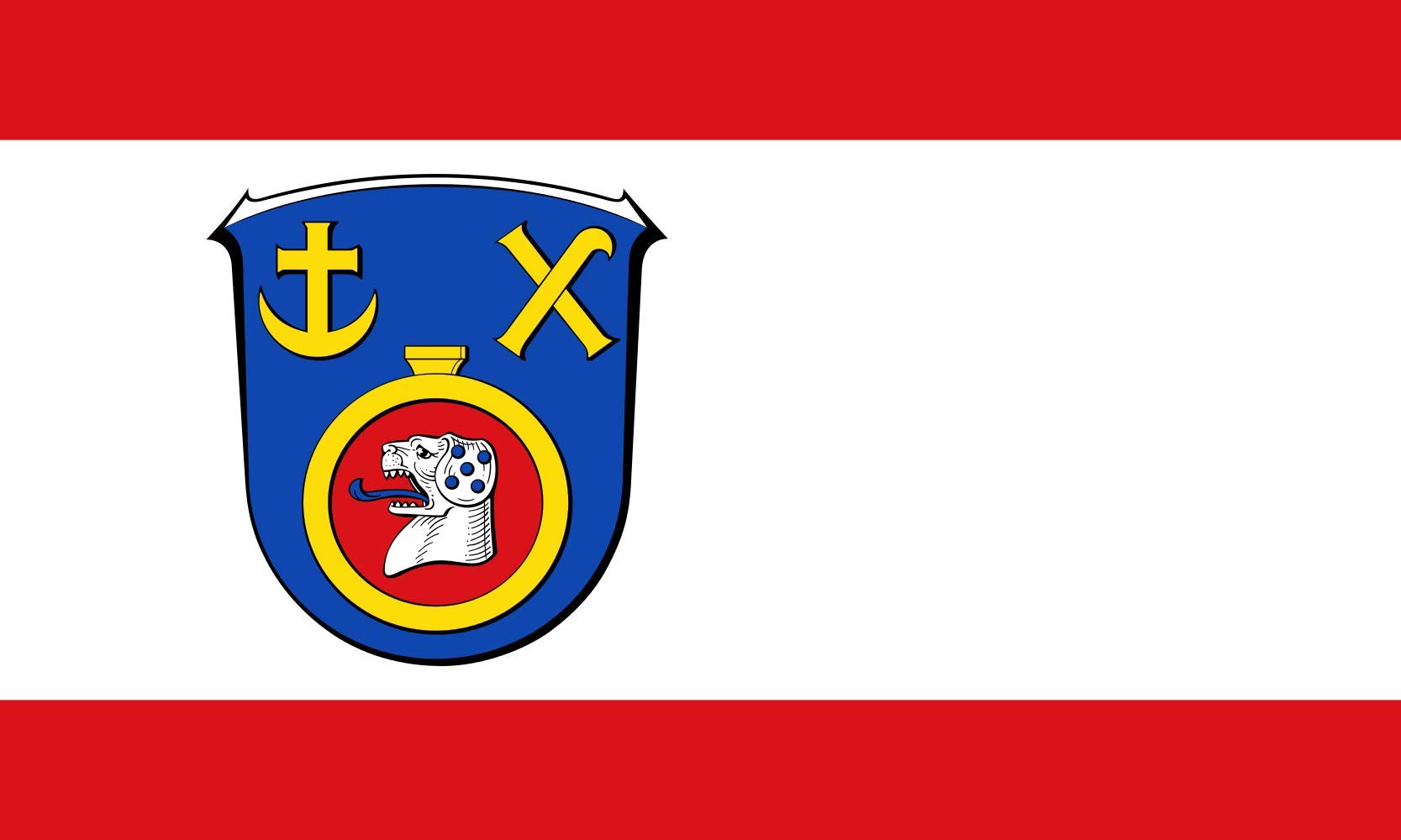 Drapeau Weiterstadt grand format pour cérémonie officielle en Hesse