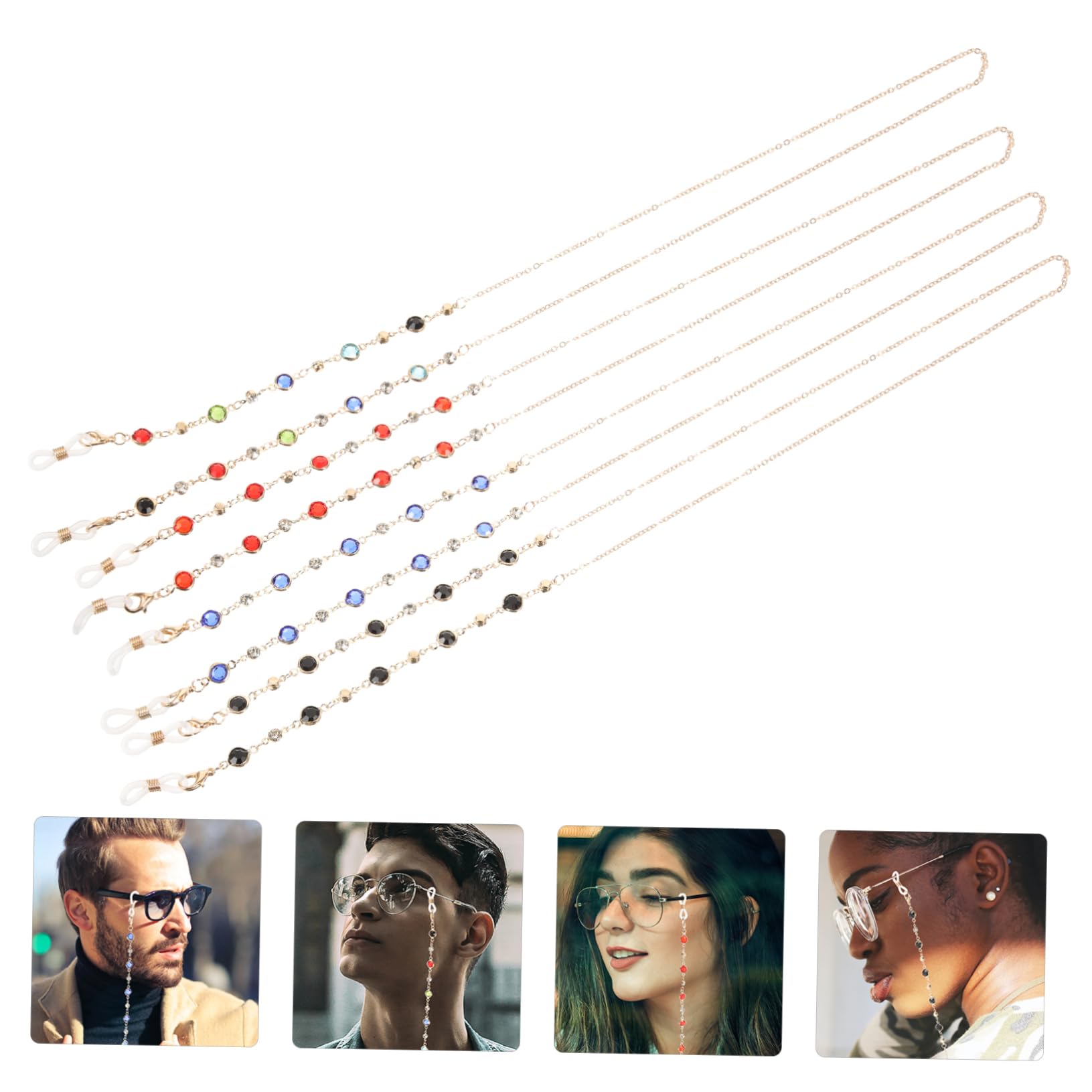 Healvian Conformado Gafas De Sol Cadena De Anteojos Con Cuentas Correas De Anteo Cadena De Gafas Correa De Gafas Correas Para Gafas Accesorios Para Gafas Aleación