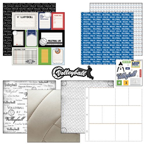Scrapbook Customs Themed Paper and Stickers Scrapbook Kit, Volleyball Journal