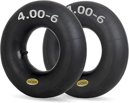 GICOOL 4.00-6 Replacement Inner Tube, 2 Pack with TR-13 Valve Stem, Heavy Duty, For 13" Tires Wheelbarrow Garden Utility Wagon Go Cart Lawn Mower