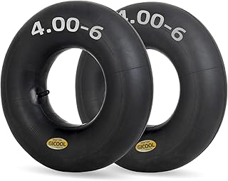 GICOOL 4.00-6 Replacement Inner Tube, 2 Pack with TR-13 Valve Stem, Heavy Duty, For 13" Tires Wheelbarrow Garden Utility Wagon Go Cart Lawn Mower