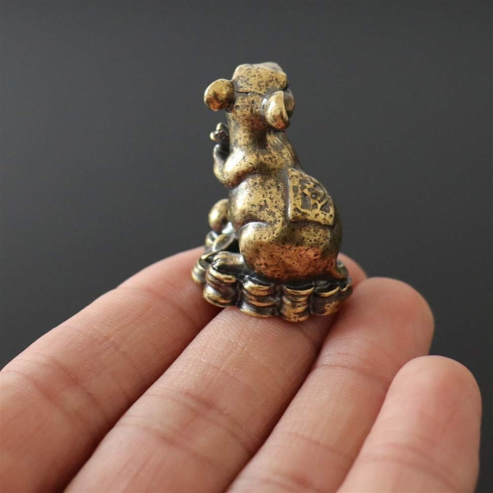 Amazon.co.jp: アンティークブロンズ旧正月ネズミ像ミニチュア置物