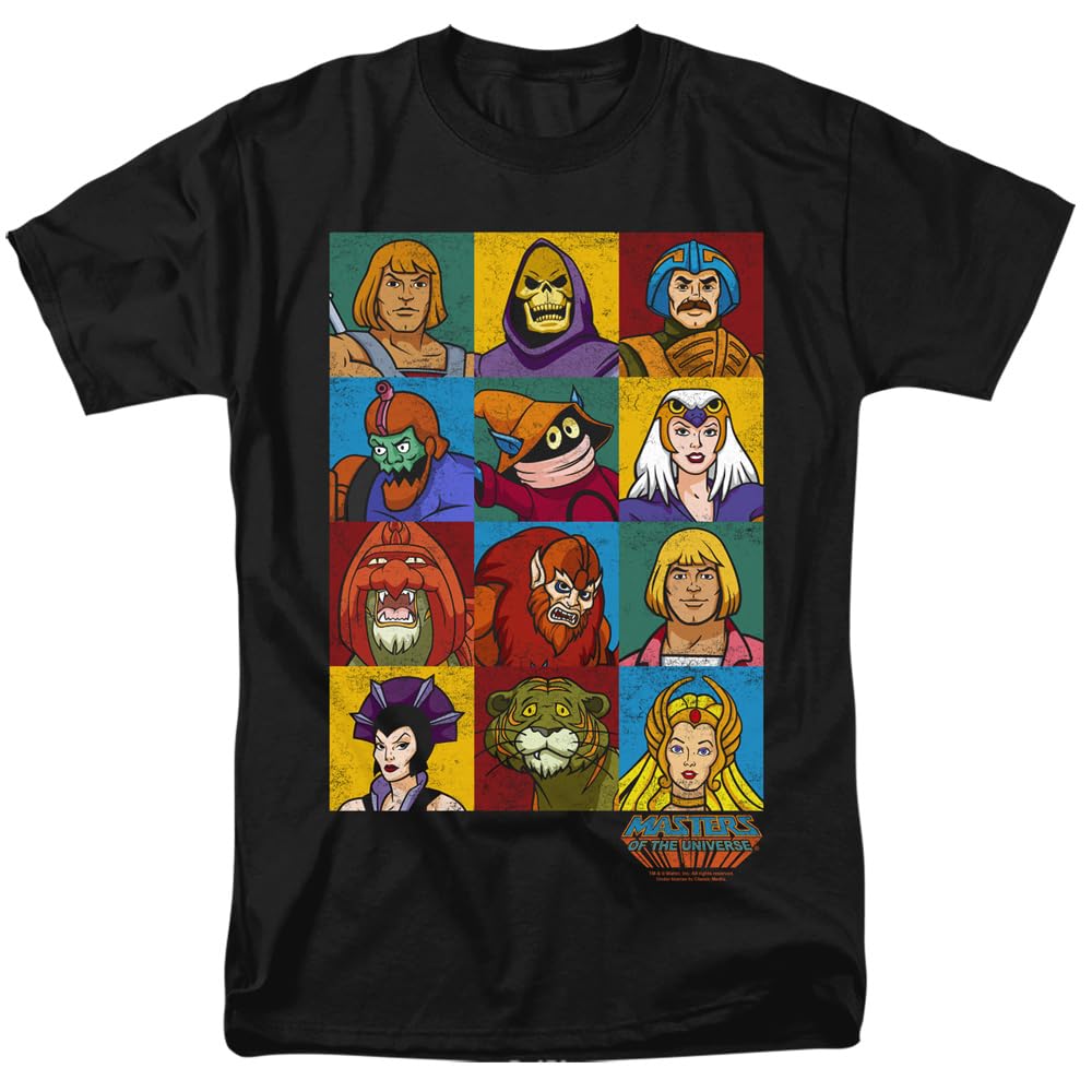 Popfunk Classic Masters of The Universe Character Heads Unisex Adult T Shirt