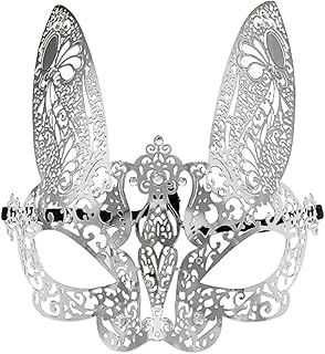 OSALADI Halloween Costumes Womens Accessories Mask Masquerade Alloy Rabbit Mask Carnival Party Half Face Mask Lady Mask for Mardi Gras Fancy Halloween Costume Party Accesorios Para Mujer