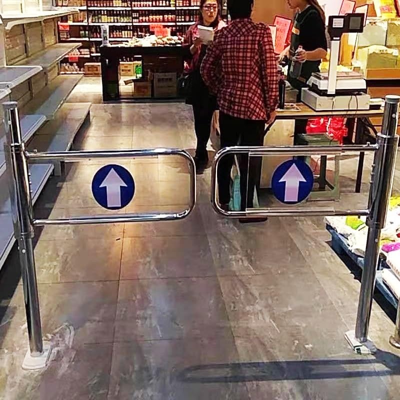 PFCDZDU Automatic Rebound Swing Gate, 1-Way Swing Entrance Door, Manual 90° Open Pedestrian Gate Device for Supermarket Factory Aisle Park Aisle(180x97cm)