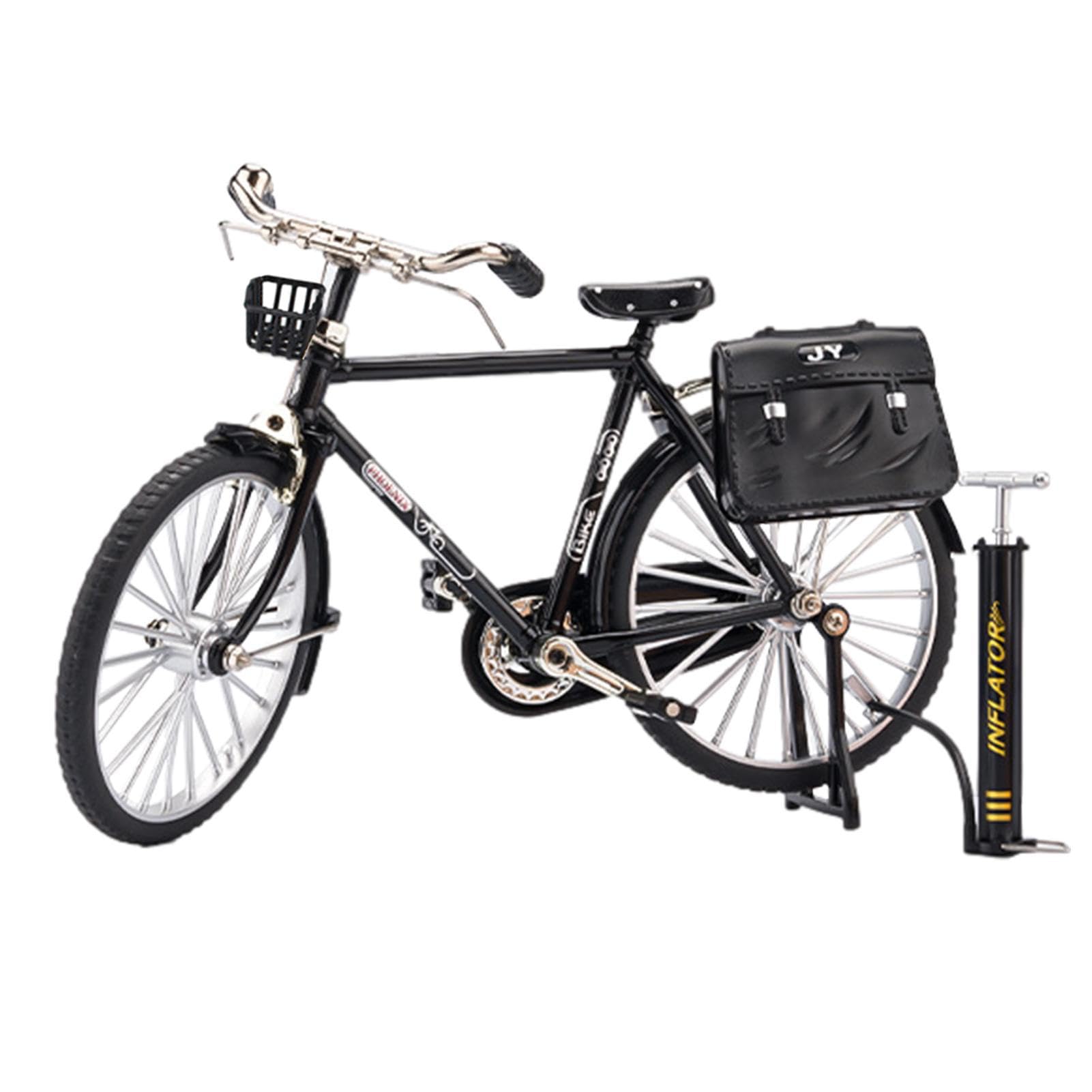 Modèle De Vélo Miniature 1/8 En Métal – Roues, Pédales Et Béquille Mobiles – Décoration De Bureau Et Collection – 20 X 13 Cm