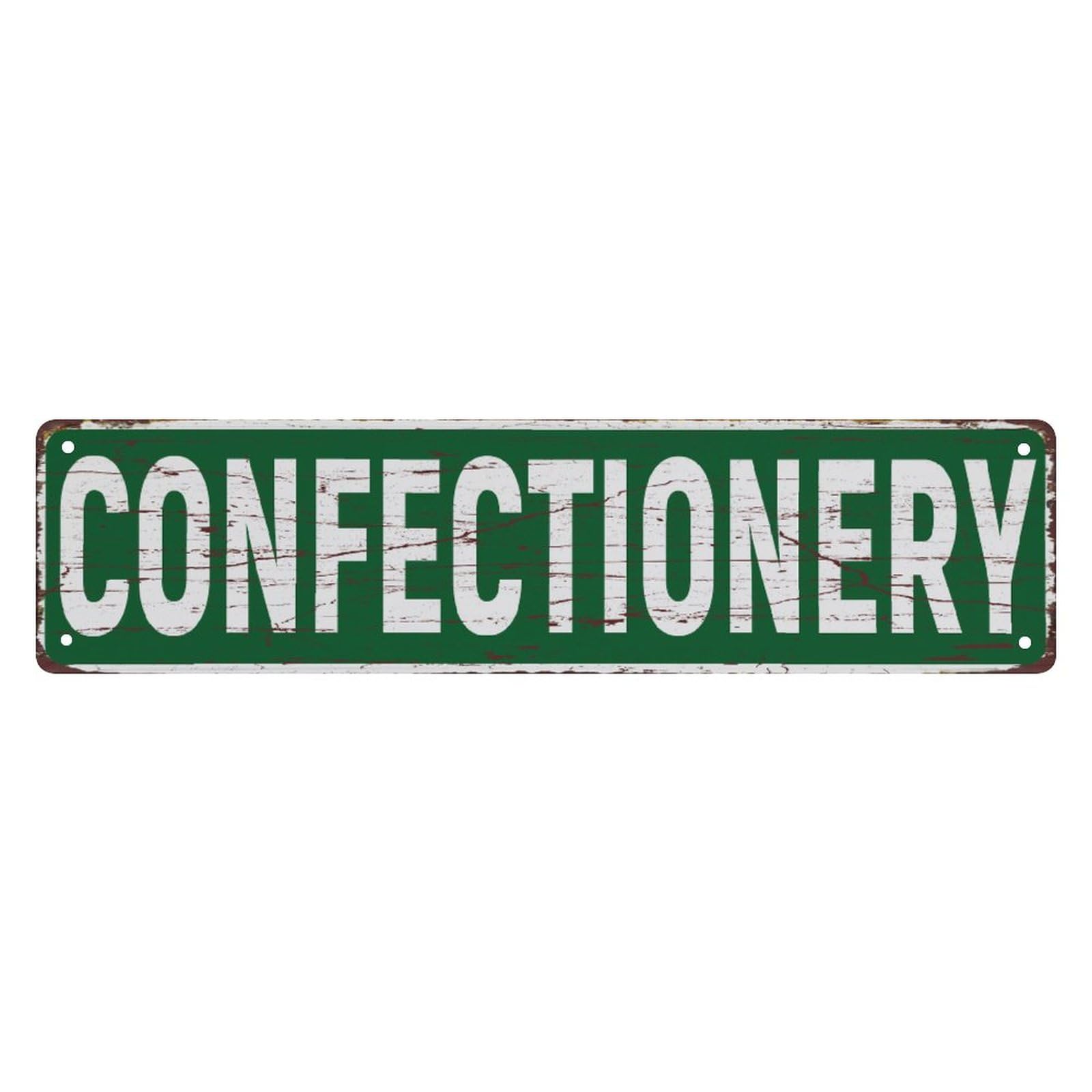 peiyeety Vintage Metal Tin Sign Decorative Wall Art Confectionery Themed Sign, Rustic Style, Durable Waterproof Rustproof, For Home, Food Decor, Bakery, Easy To Mount, 4x16 Inch