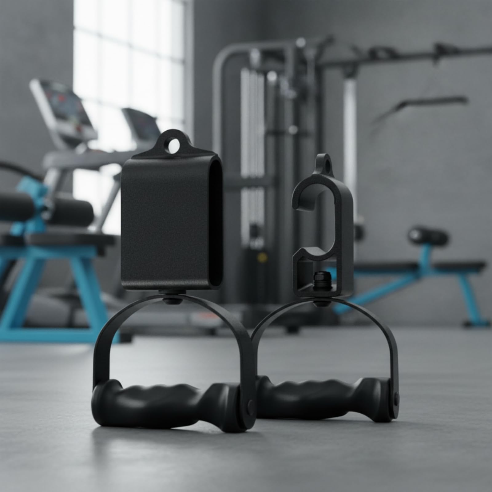 Maniglia con Impugnatura in Gomma Ergonomico Impugnatura con Presa in Gomma Morbida Attrezzi da Palestra per Atleti, Allenamento Ai Cavi