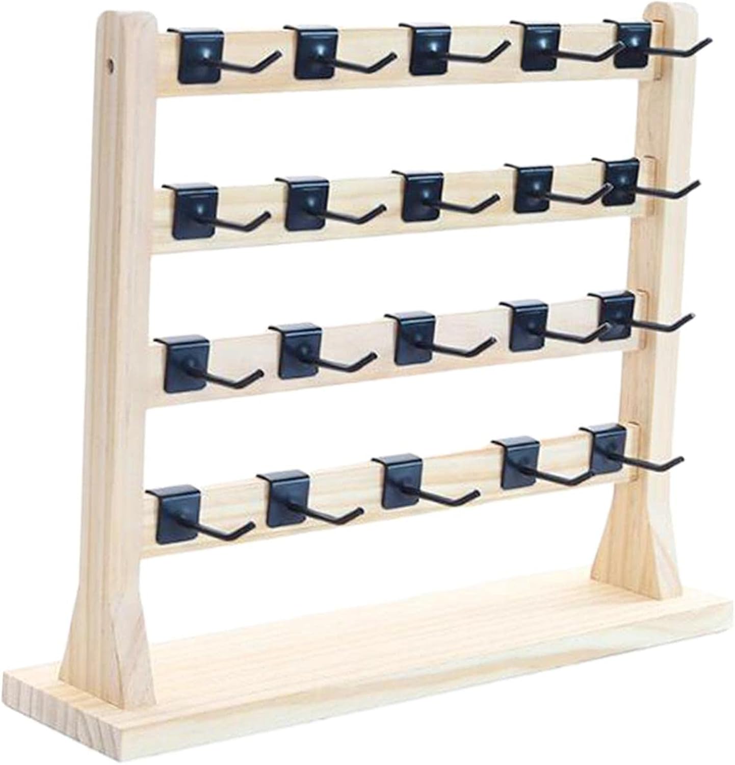 Qianly Wooden Earrings Display Stand with Hooks Earring Display Stand
