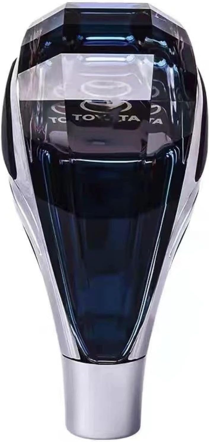 Touch Activated LED Crystal Gear Shift Knob, Luminous Shifter Stick with Built-in Light, USB Rechargeable Car Interior Accessories for Automatic Transmission (Toyota Style)