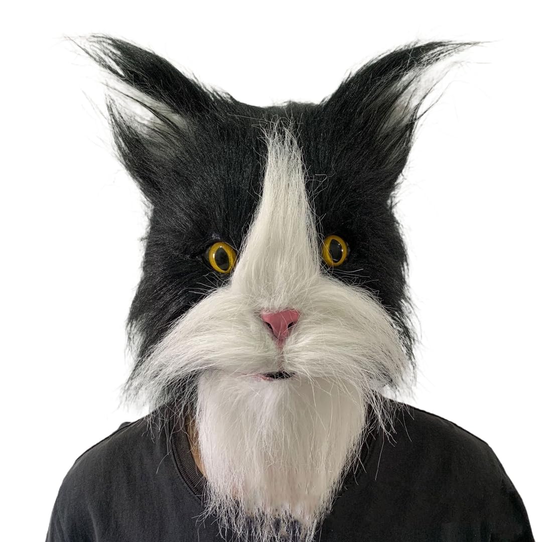 Amazon.co.jp: ネコ 猫マスク リアル 動物仮面 ハロウィンコスプレ