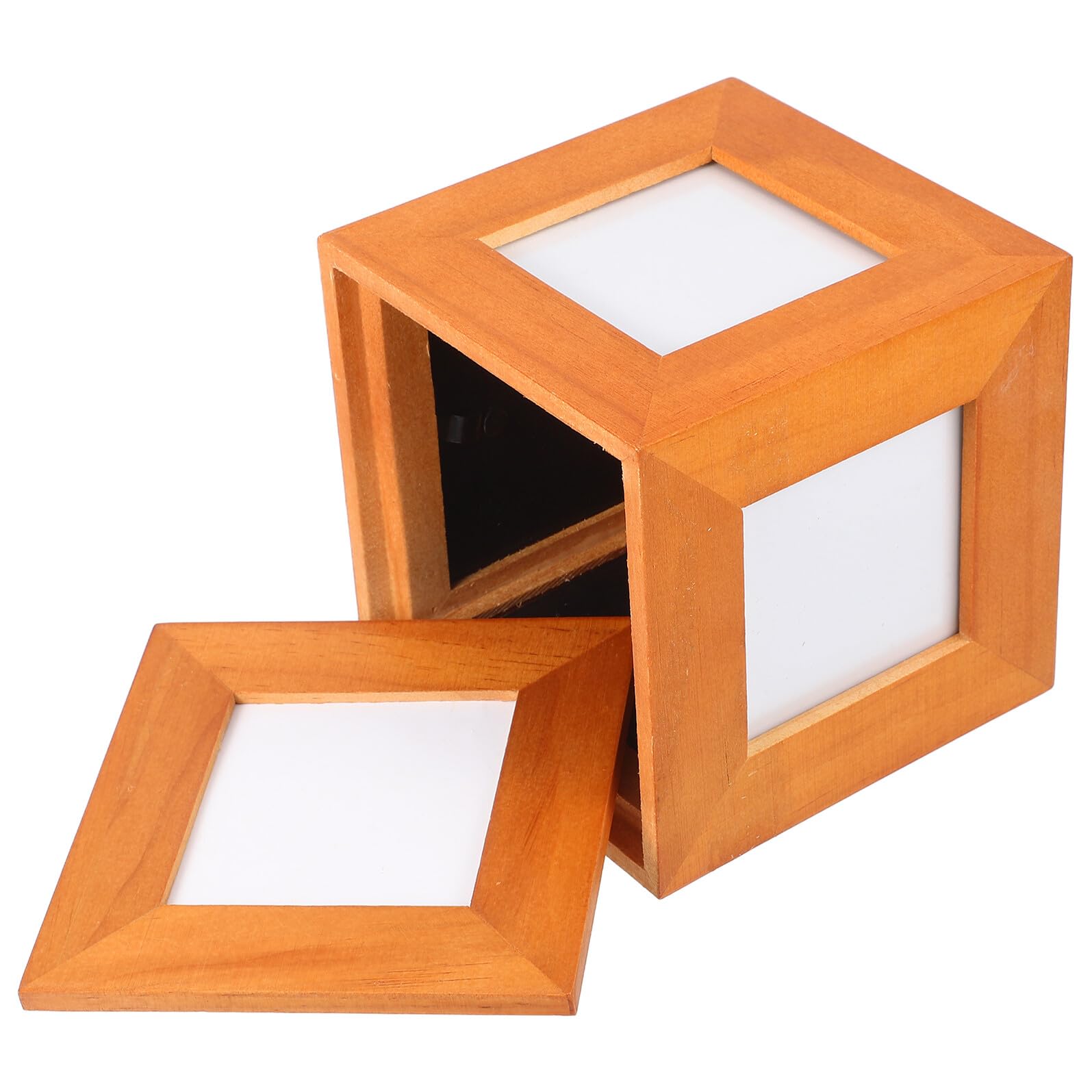 Boîte à souvenirs photo en bois cadre photo cubique pour bureau