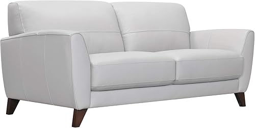 Vista 4 de Armen Living Sofá de cuero Jedd, gris paloma