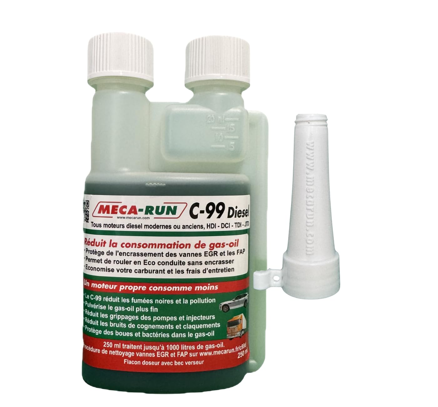 MECA-​RUN Diesel Additif C99 Diesel 250 ML - Economie de Carburant - Anti-​Pollution