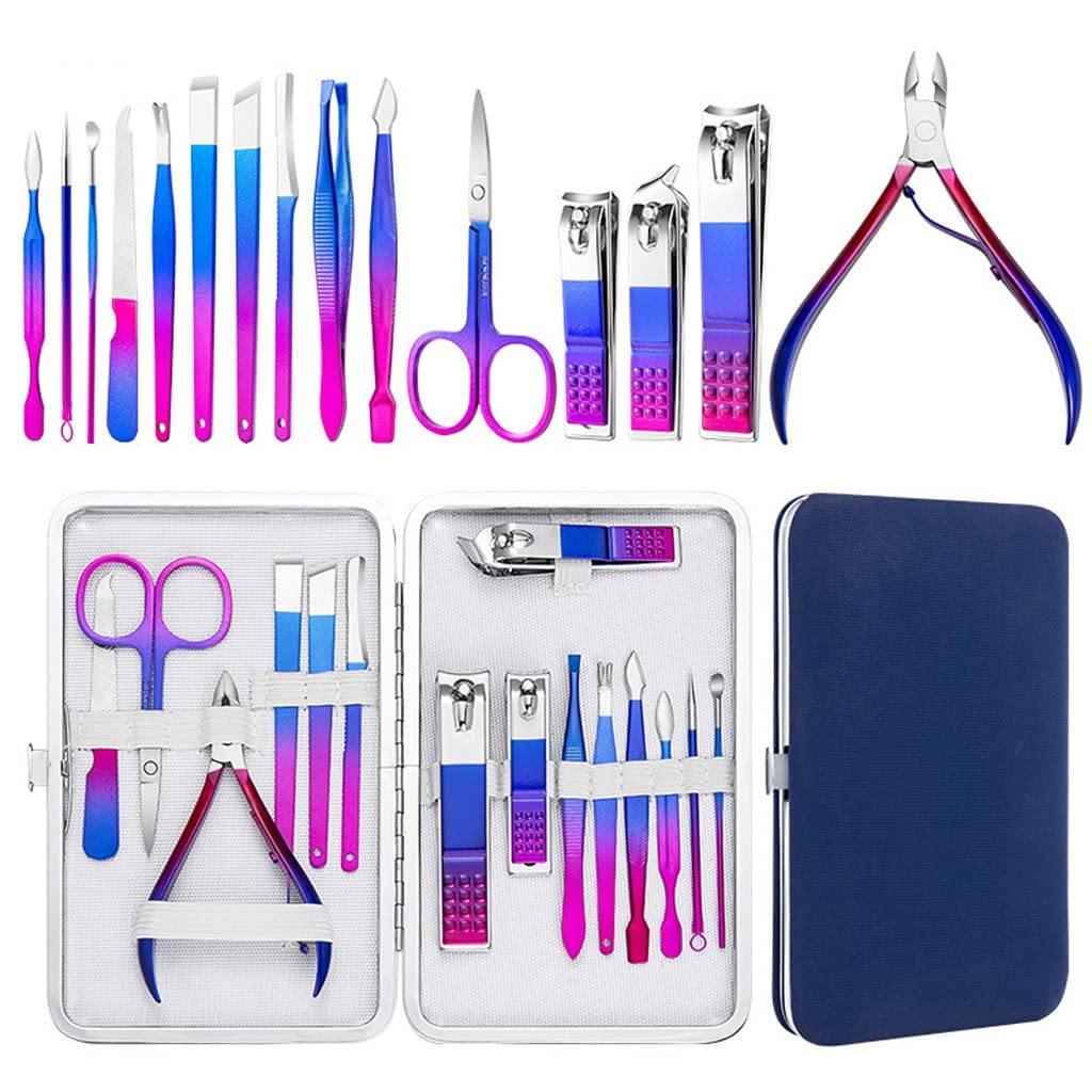 Kit de cortaúñas y Tijeras de Colores, alicates para Cuero Muerto, Juego de Herramientas de Acero Inoxidable para cortaúñas portátiles para decoración de uñas