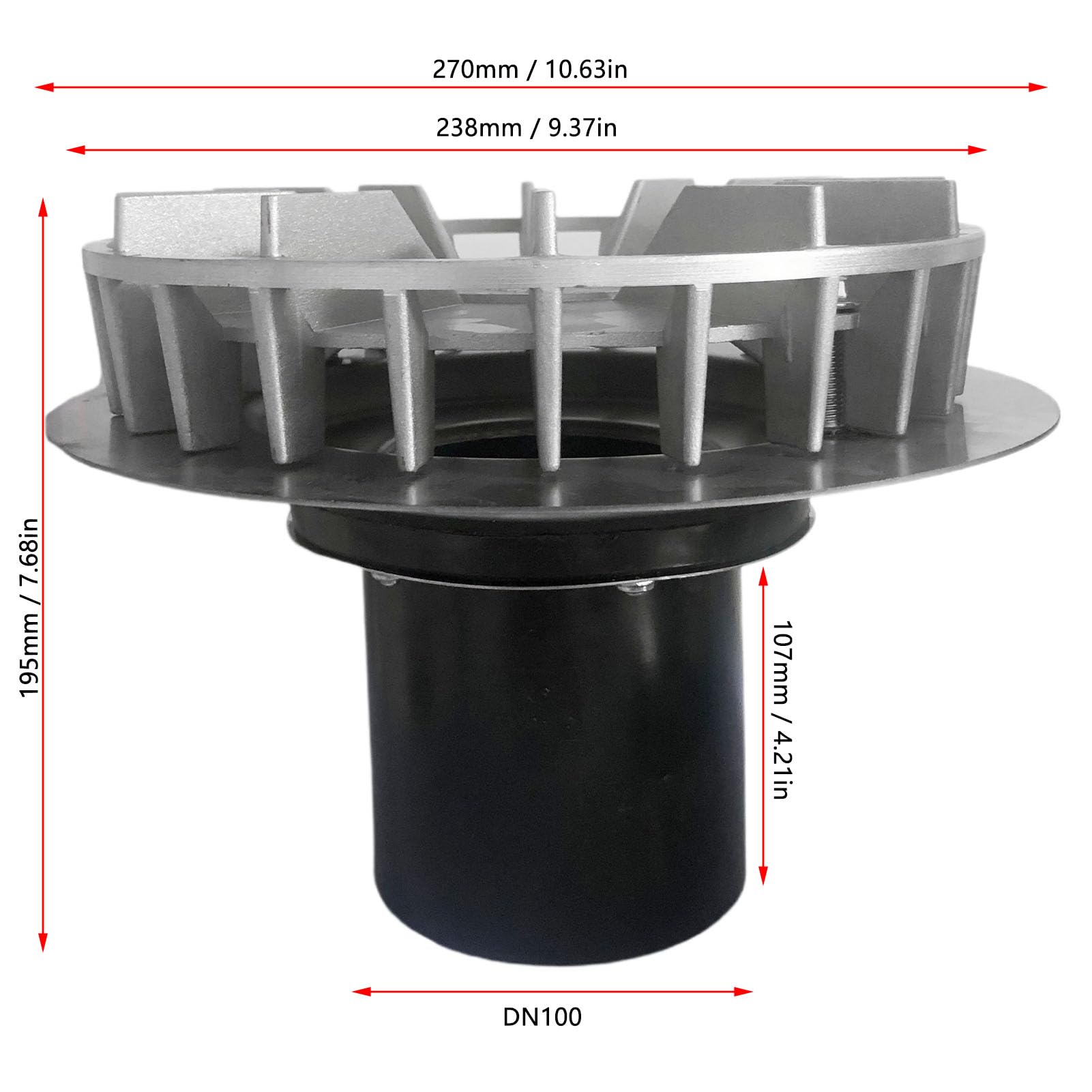 de sifón colector de Agua de Lluvia con Techo de Aluminio DN100, solución eficiente de Drenaje para recolección de Agua para el hogar, Granja sostenible