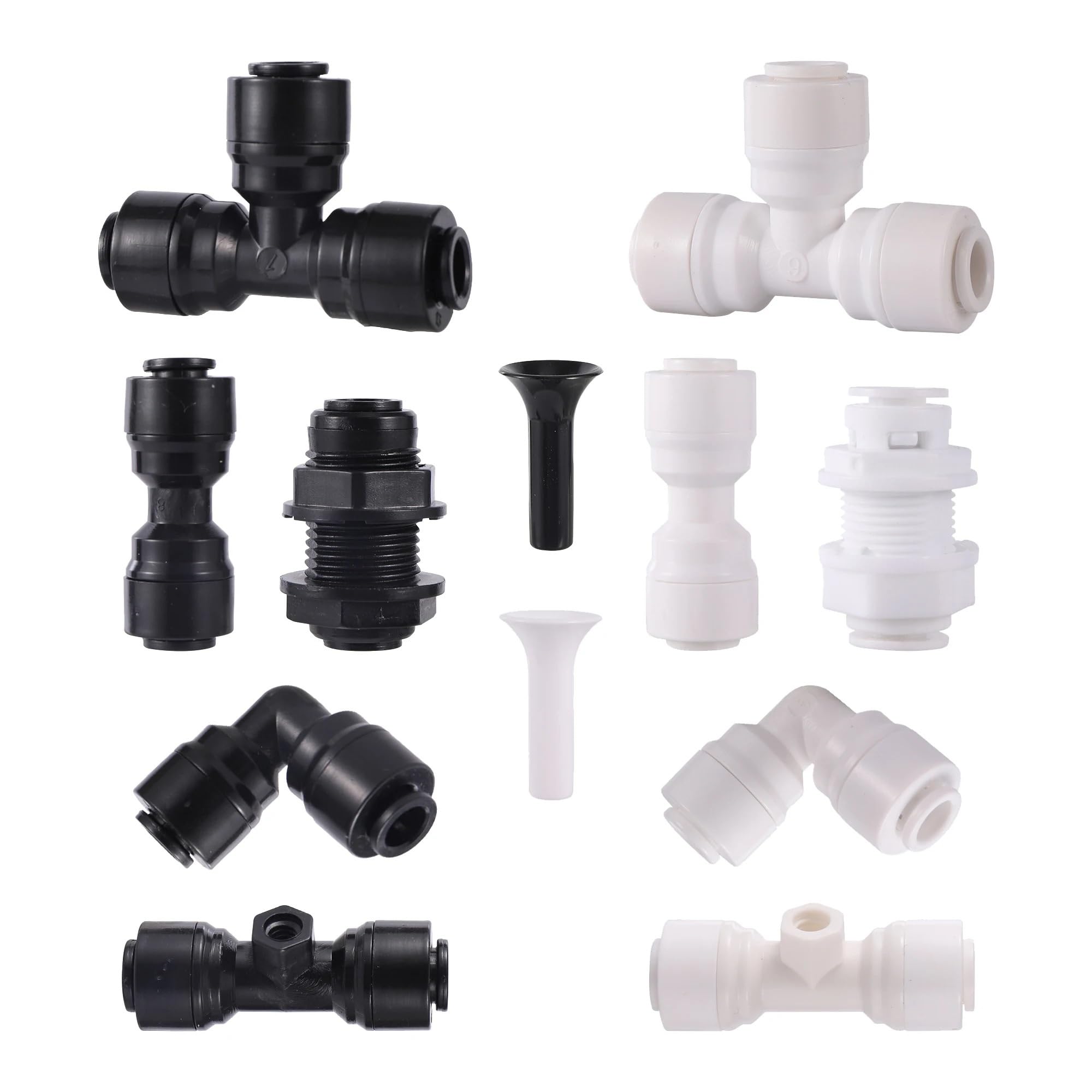 Złącze Qinlu 1/10.2 cm 6,35 mm złącze grodziowe trójnik łokieć akwarium szybkie sprzęgło system wodny plastikowe złączki rurowe, trwałość (11)