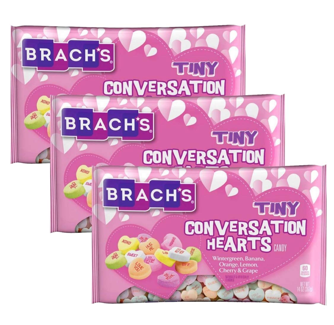 Buy Brachs Tiny Conversation Hearts Candy Valentines Day Bulk Pack of 3