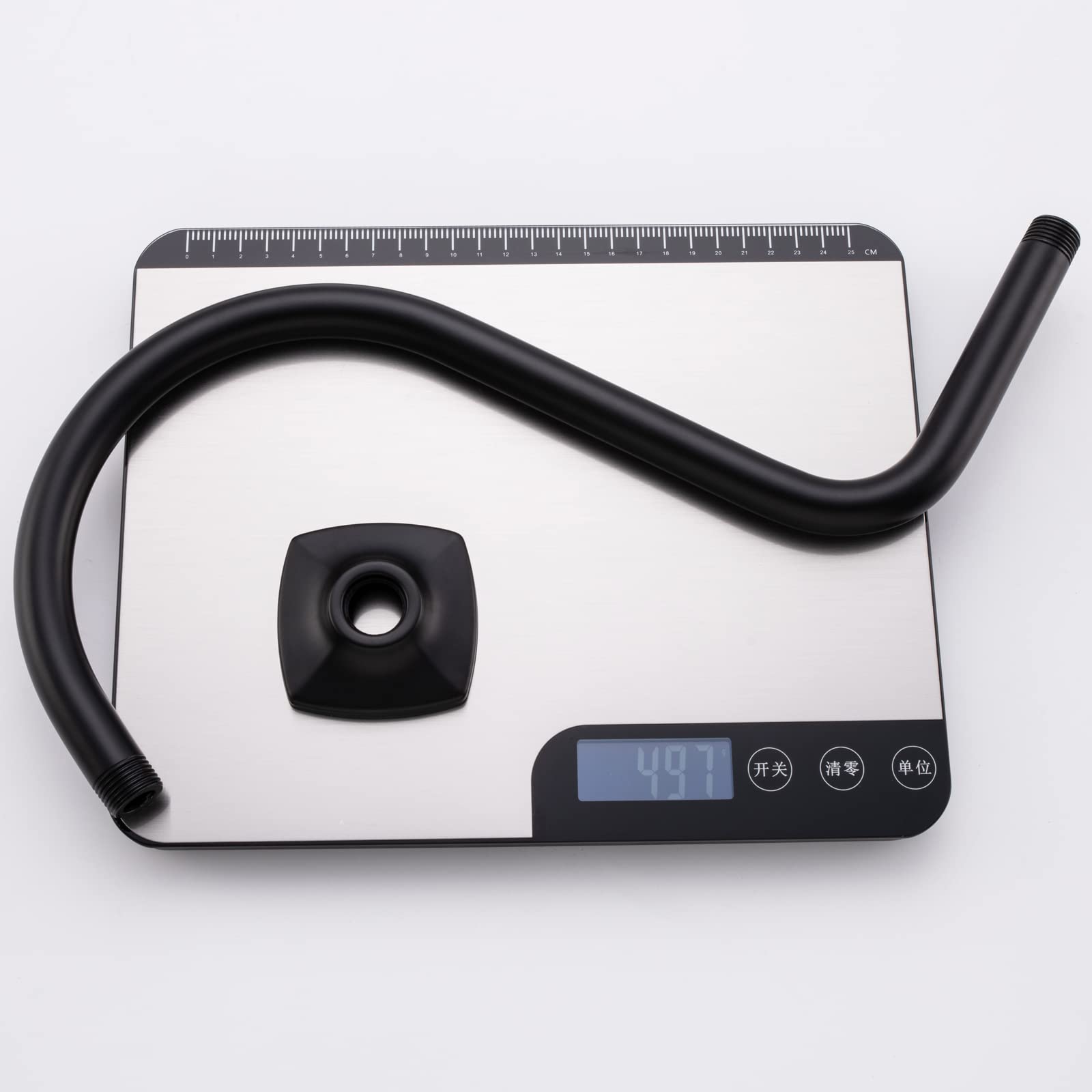 SWHYGER 13 Inch S Shape Shower Arm With Flange Matte Black
