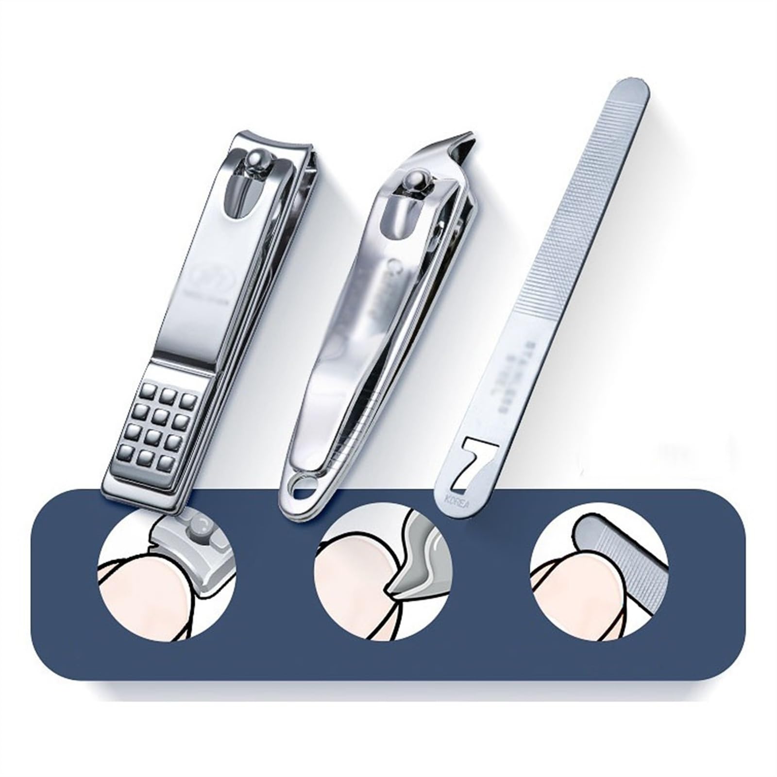 Nagelknipser-Set, Maniküre-Set aus Edelstahl für Damen und Herren mit Aufbewahrungsbox aus Kunststoff, tragbar, professionell, für Finger und Zehen