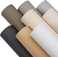 Vista 1 de Litchi 8 hojas de tela de piel sintética con textura de grano de litchi de 8 x 12 pulgadas para lazos y aretes