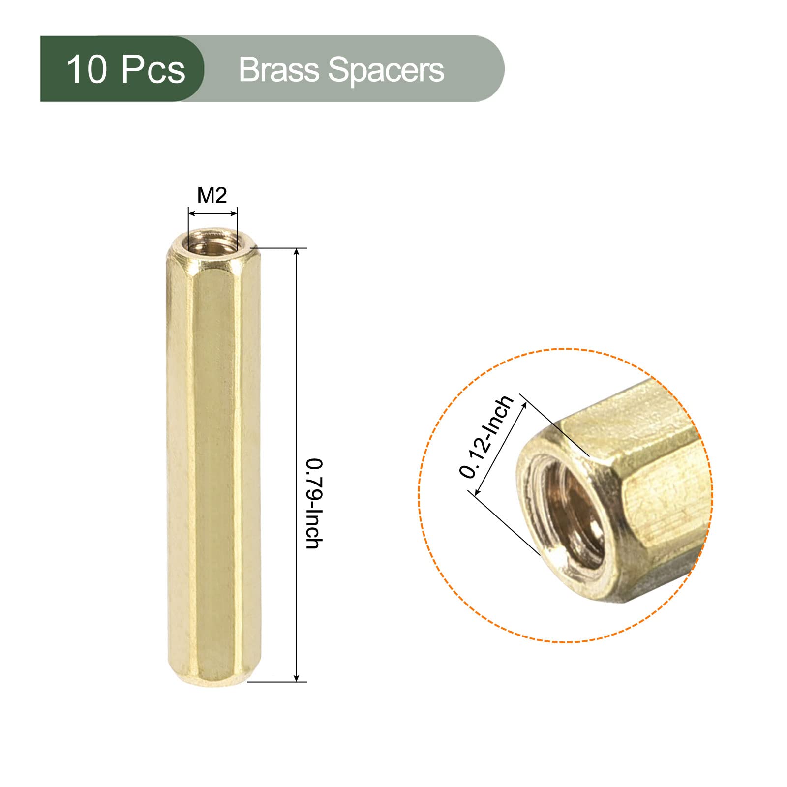 YOKIVE 10 Pcs M2 Spacers, Brass Hex PCB Standoffs Nuts, Keep Height Consistent, Great for Motherboard Circuit Board - Image 2