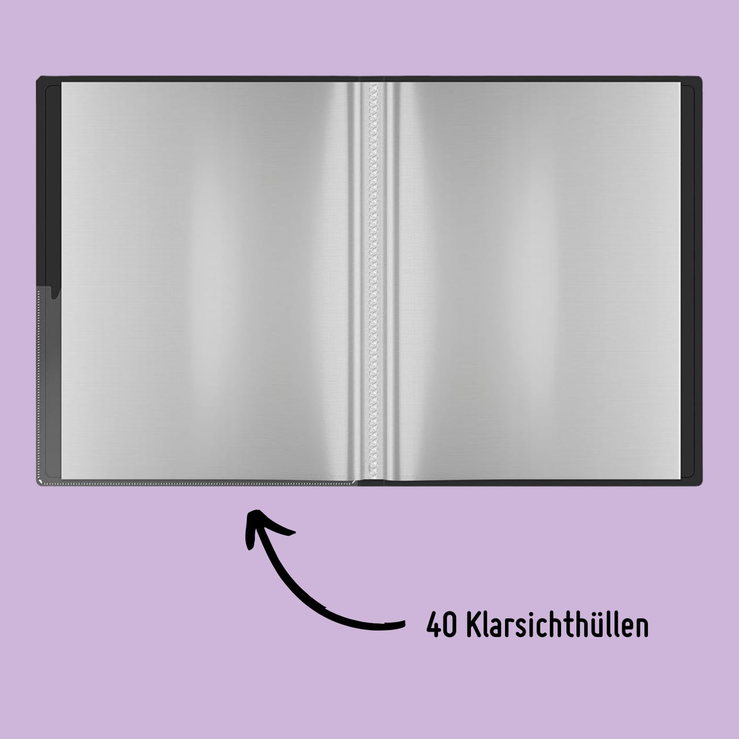 Berlingo Sichtbuch, 1 Stück, A4 Format, für das Büro, das Home Office oder die Schule und Uni, Serie Instinct (Violett, 40 Klarsichthüllen)