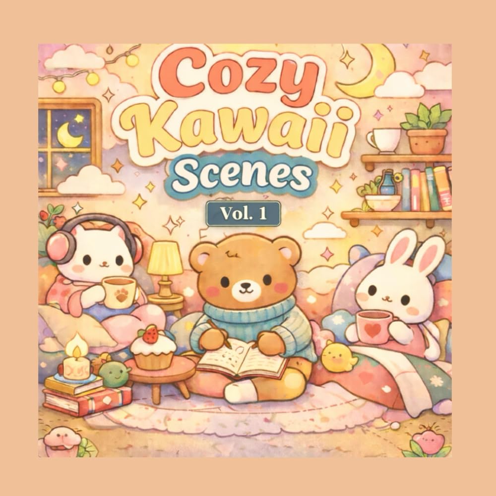 Entspannendes Malbuch mit süßen Cozy-Szenen für Teenager & Erwachsene: Entspannendes Kawaii-Malbuch mit gemütlichen Szenen für Teenager & Erwachsene (Cozy Kawaii Scenes)