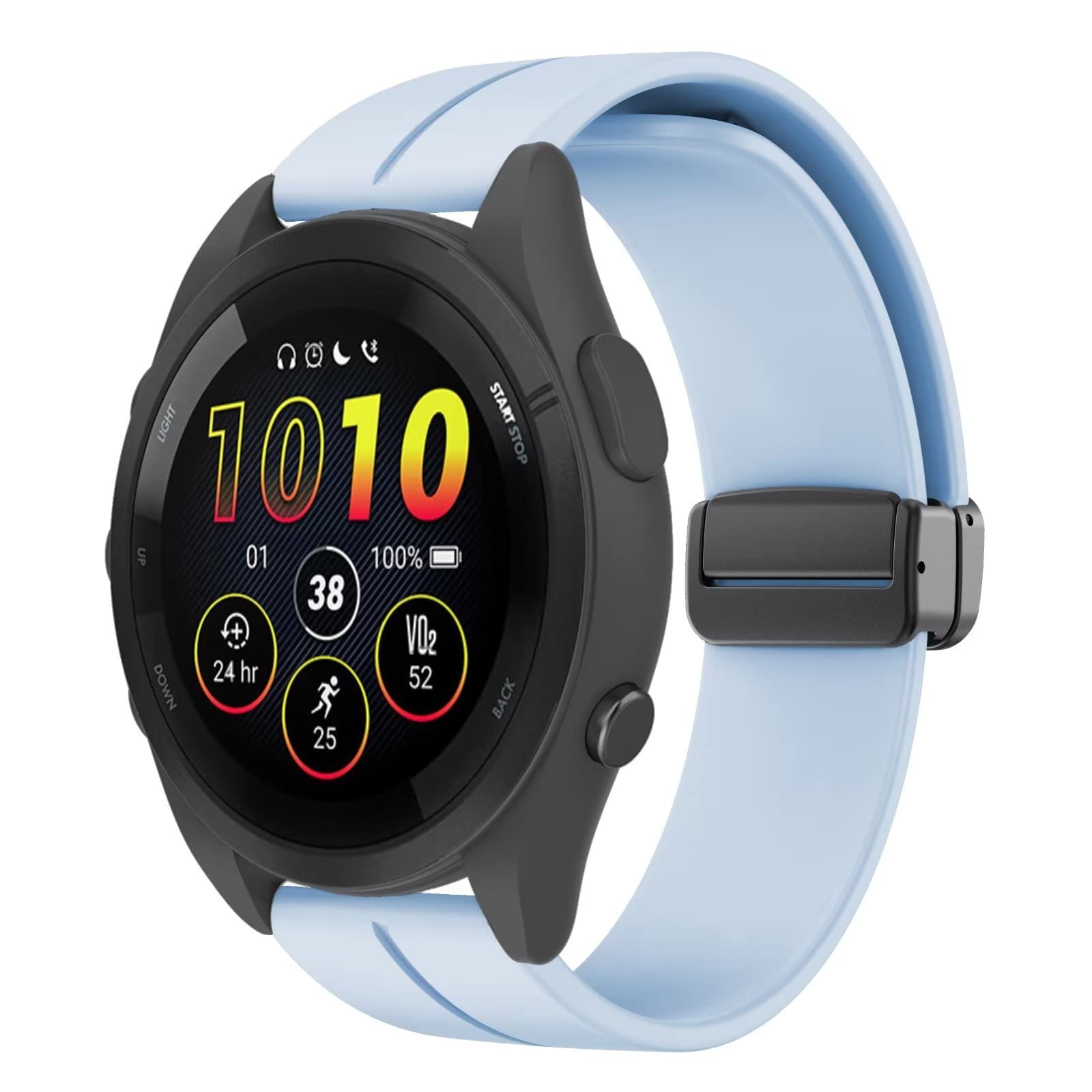 Silicone Magnetic Band Compatible for Garmin Forerunner 265/265s/ 255s/255/Venu 2 18mm 22mm Quick Release Sport Replacement Wristband Strap