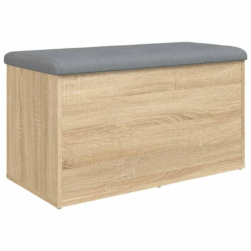 Drewniana ławka do przechowywania Inżynieria Dub Sonoma 82x42x45 cm z