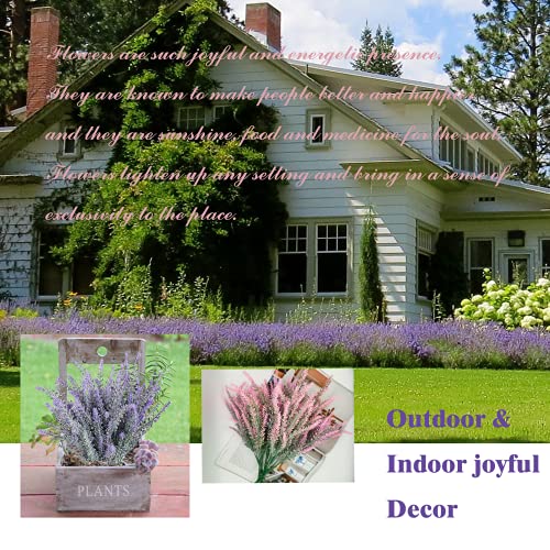 Zobawlks 8 Bundles Artificial Lavender Flowers Artificial Flowers And Plants Uv Resistant Plastic Outdoor Indoor Purple Fake For Home Decor Spring Garden Farmhouse Porch Pot Window Box Wedding Home #TOP3